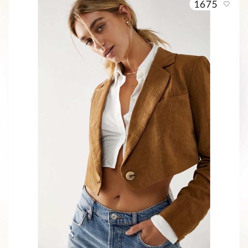 Free People Coco Cropped Blazer Size L - NWT